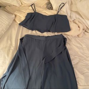 Blue Lush 2 Piece Crop Top/Pants